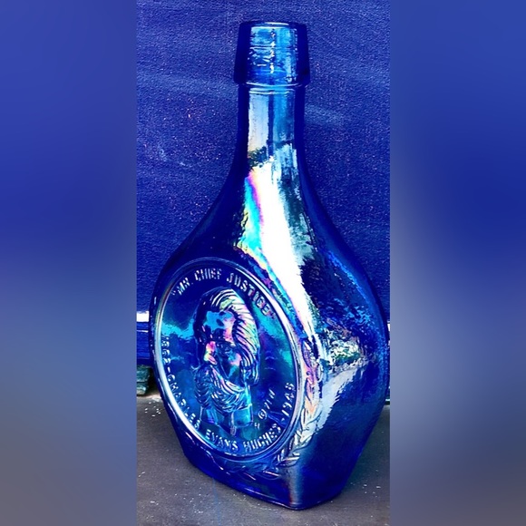 Vintage 1971 Antique WHEATON CARNIVAL GLASS Charles Evans Hughes Decanter Bottle - Picture 5 of 6